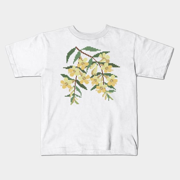 South Carolina State Flower Yellow Jessamine Kids T-Shirt by inotyler